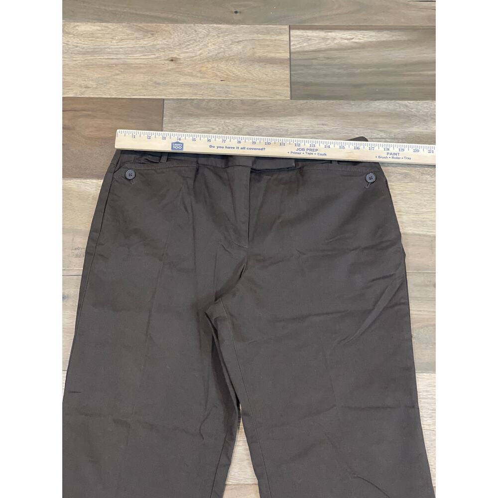 LOFT Brown Laura Cropped Wide Leg Cotton Pants Size 12 - Picture 4 of 10